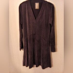 Dolan Long Sleeve V-Neck Dress in Rich Purple